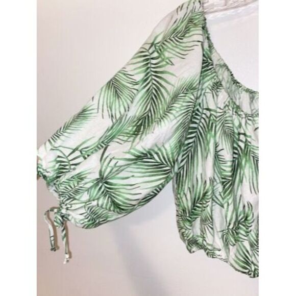 Sigrid Olsen Linen Blend Tropical Print Top Size Small - Picture 2 of 8